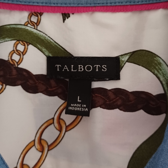 TALBOTS Classic Cotton Shirt - Links & Ribbons, size L - Picture 15 of 15